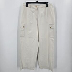 Ann Taylor Loft Jeans Capri Womens 10 Tan‎ Wide-leg Cargo